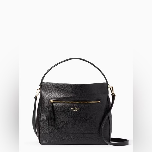 Kate Spade Black Pebbled Leather Shoulder Bag Chester Street Michaela - Picture 1 of 13